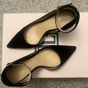 Ivanka Trump size 5 black suede heels Brita style D’orsay